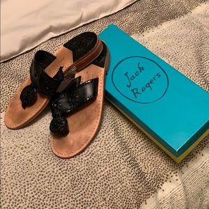 Jack Rogers Black Patton Sandals Size 8.5M
